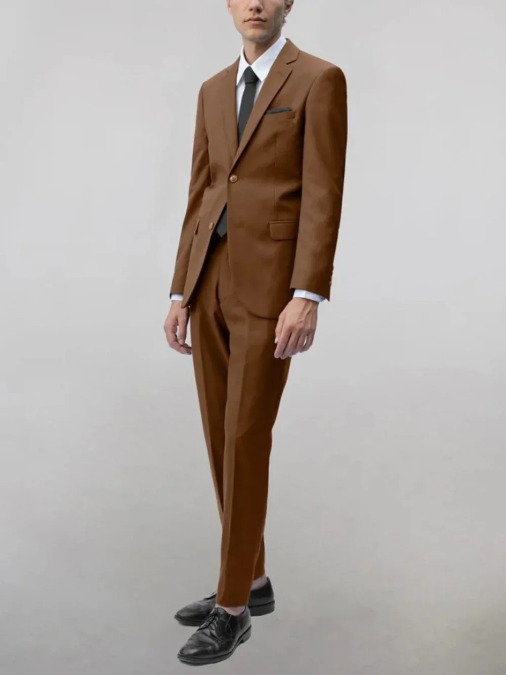 Alan Dupetit Cocoa Two Button Suit × 1 36S/30W (slim)